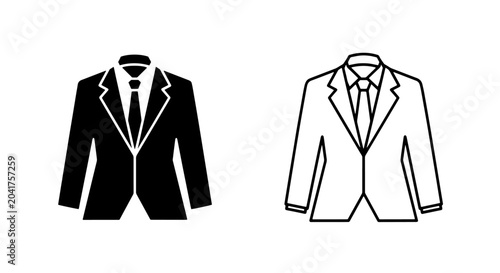 Foto Business suit icon, formal jacket and tie, professional style, vector art