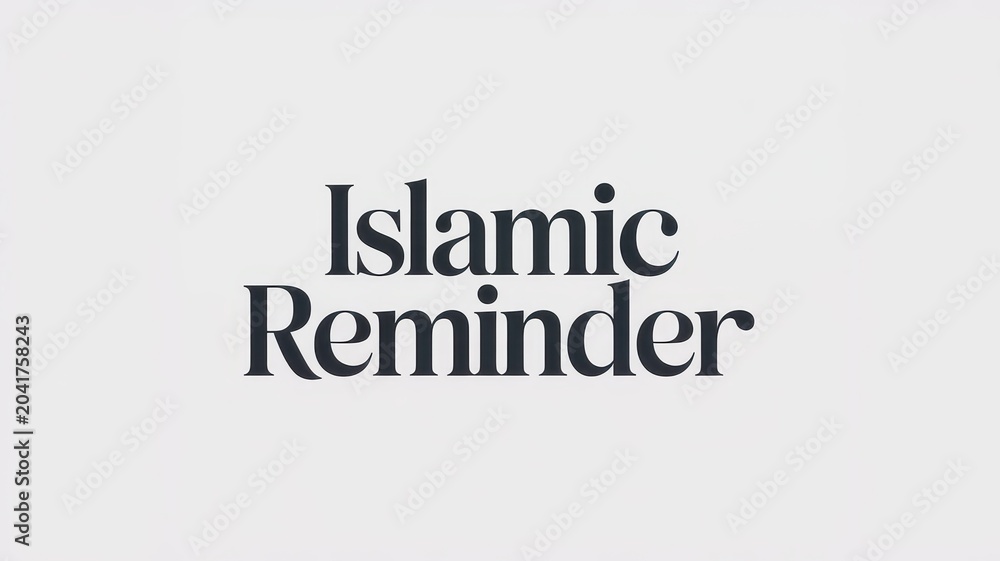 Obraz premium Islamic Reminder text typography isolated on white background