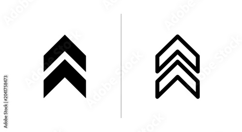 Принти на полотні Double Chevron Up Icon: Speed, Increase, and Forward Movement