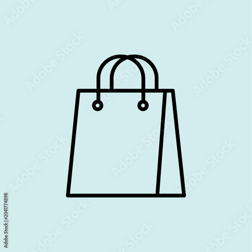 Simple vector icon of a paper shopping bag. Ideal for fashion, retail, and ecommerce branding.