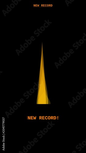 Orange new record HUD vertical animation performance overlay for mobile