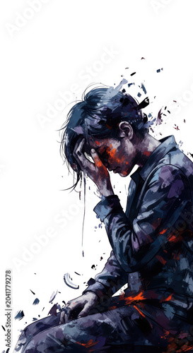 Young woman with a troubled expression.