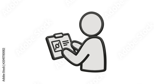 Tableau sur toile Person reviewing business report on clipboard