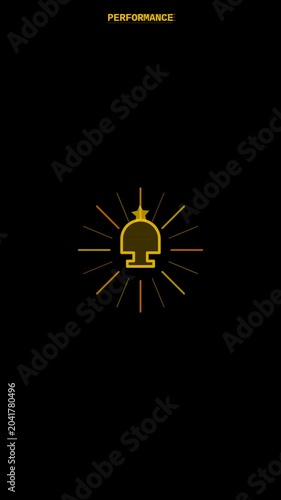 Gold performance HUD trophy vertical animation score overlay for mobile