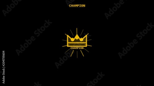 Gold champion HUD crown animation performance overlay for gaming