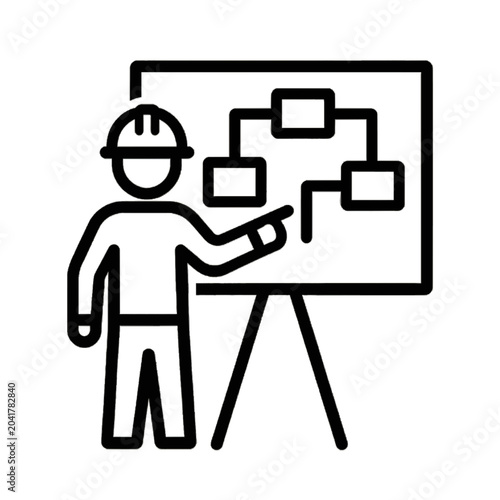 Engineer Project Planning Technical Presentation Business Vector Icon