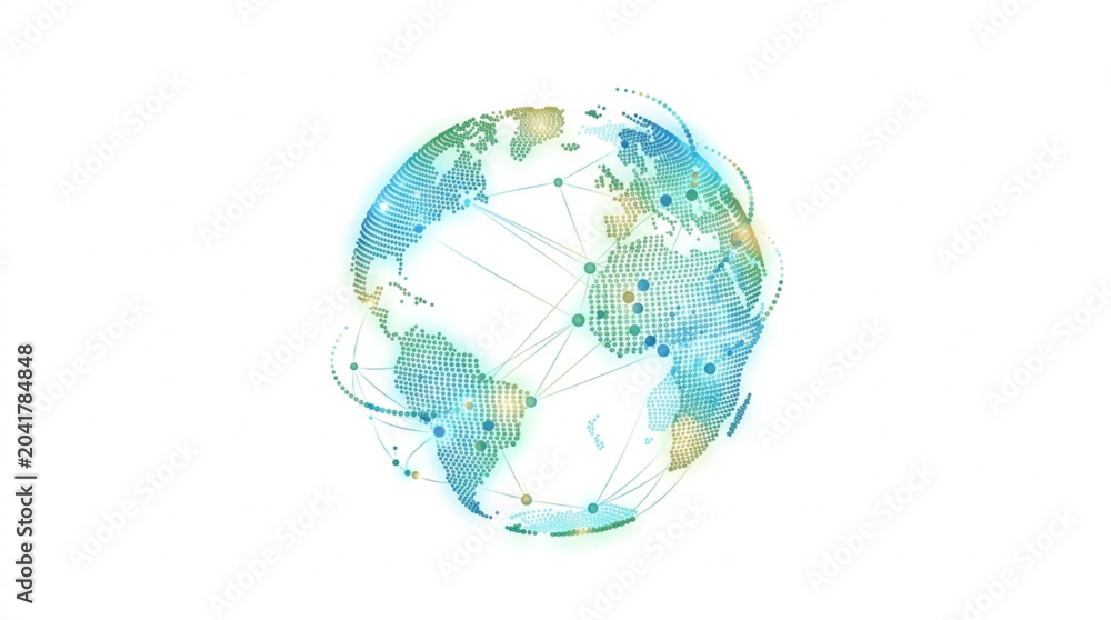 Fototapeta premium Digital Globe Network Connections Global Technology Concept.