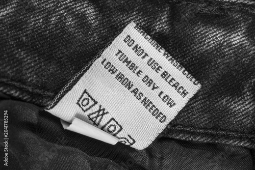 Care instructions label