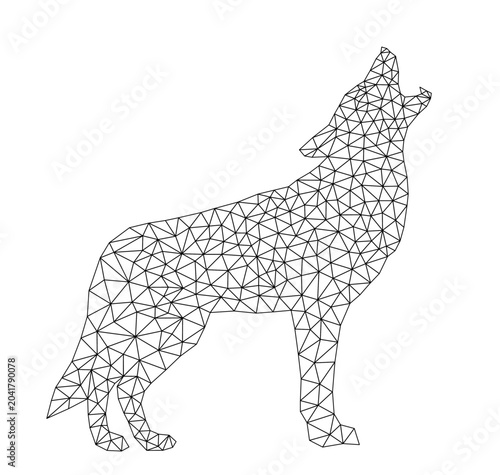 The geometric wolf on a white background.
