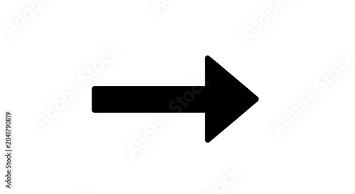 Foto Black Arrow Pointer, Direction Symbol, Isolated on White Background