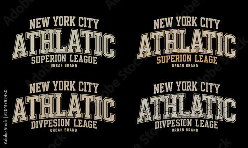 New York City athletic typography vector badge bundle vintage college varsity style for t shirt