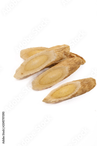 Bild auf Leinwand Astragalus Root Slices Traditional Chinese Herbal Medicine Natural Health Produc