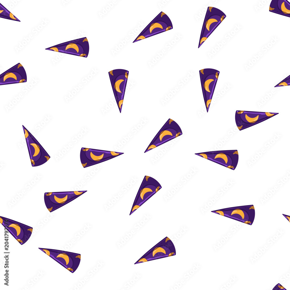 Obraz premium pattern holiday wizard hat cartoon. holiday wizard hat sign vector