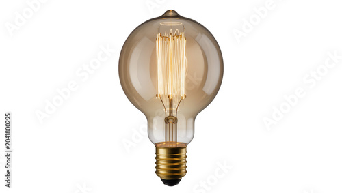 Photos Edison light bulb with visible filament and brass base
