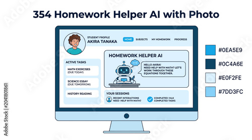 Tableau sur toile AI Homework Helper on Computer Screen