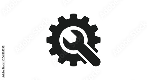gear and wrench flat icon tool mechanic