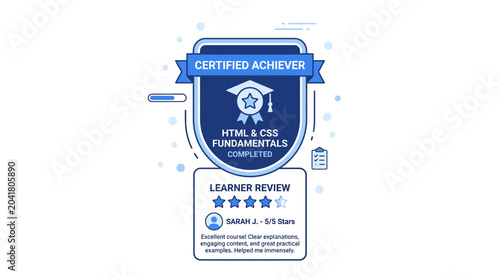 Bild auf Leinwand Certified Achiever HTML & CSS Fundamentals Completed Certificate