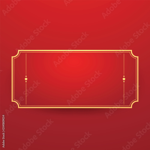 Happy Chinese new year 2027. Chinese new year banner for show product. Greeting card. China frame with lantern on red background.
