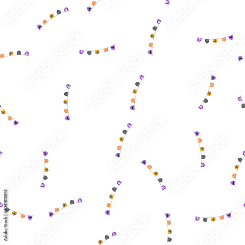 Bilde på lerret pattern ghostly halloween garland cartoon