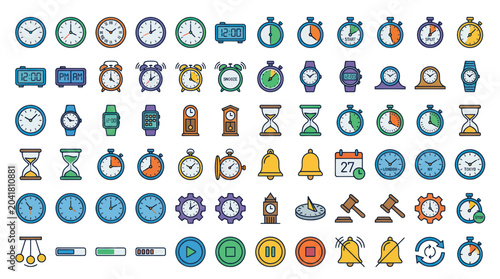Photos Time Icons Collection: Clocks, Watches, Stopwatches, Calendars, Hourglasses