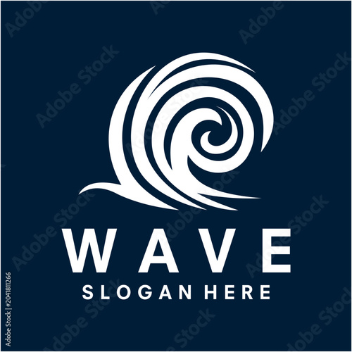 Φωτογραφία Wave logo design template illustration vector. Water symbol.