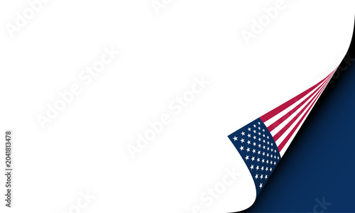 Obraz na plátně American flag with page curl effect on transparent background.