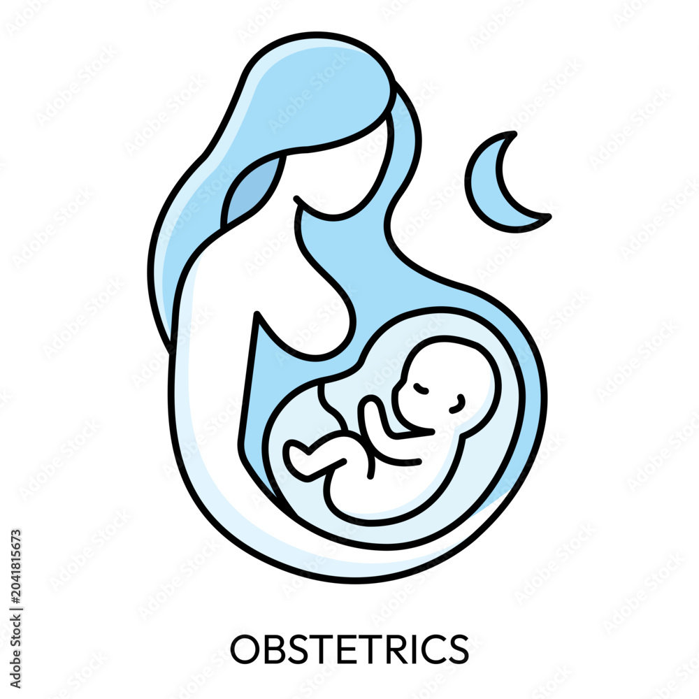 Fototapeta premium Maternal prenatal care vector icon for healthcare website with editable stroke.