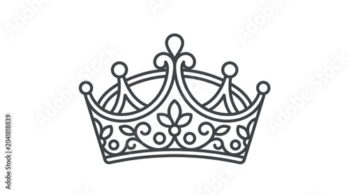 Canvas Print Elegant Royal Crown Symbol Illustration.