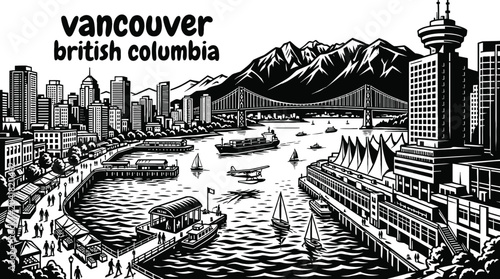 Φωτογραφία vancouver canada waterfront skyline with modern architecture coastal scenery and