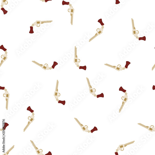 Tablou pe pânză pattern old wild west pistol cartoon