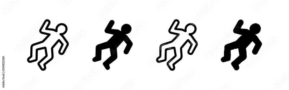 Φωτογραφία Crime scene dead body outline icons