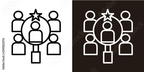Quadro su tela Customer Insights  Icon Set White Stlye Collection