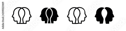 Bild auf Leinwand Two faces profile icon set