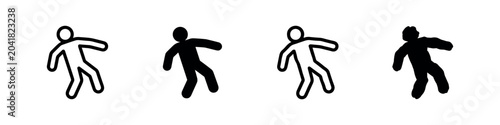 Photos Falling person icon set