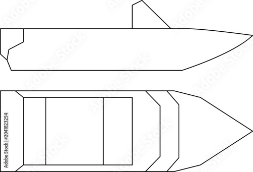 Foto Vector illustrations of various types and kinds of boats, motorboats, and speedboats