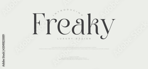 фотографія Freaky, Elegant luxury alphabet letters font and number