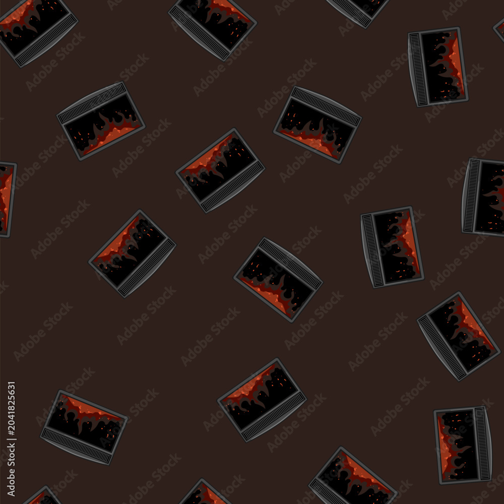 Obraz premium seamless pattern brick fireplace cartoon. brick fireplace sign vector