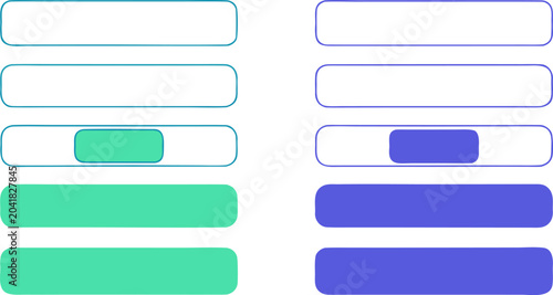 Tableau sur toile Minimal modern U I button set in flat with primary secondary and hover states fl
