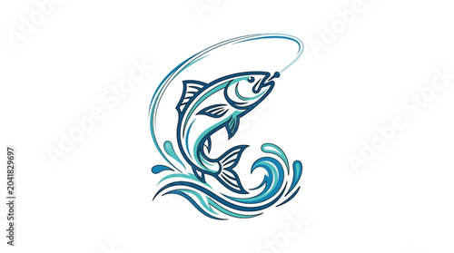 фотографія Fish jumping out of water during fishing.