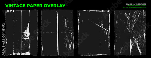Photos Vintage paper texture overlay set with distressed grunge folds, cardboard wrinkles, creases, scratches and dust grain