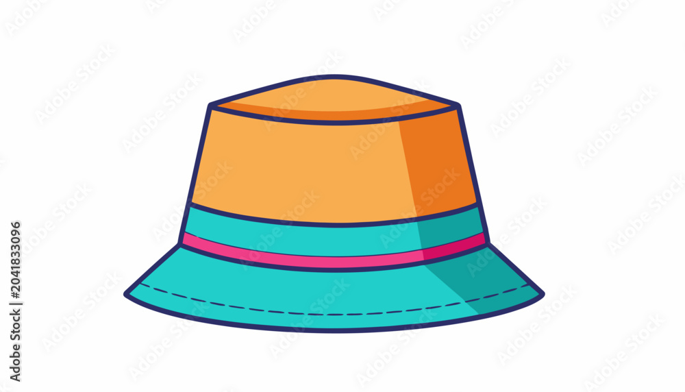 Fototapeta premium Colorful Bucket Sun Hat Accessory.
