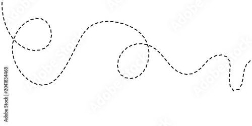 Fotografi Dashing Line graphic element for design and artistic illustrations, representing