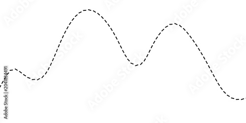 Foto Conceptual illustration of a dynamic dashed line graph, symbolizing data trends,