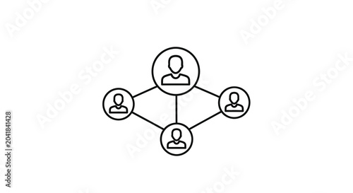 Photos networked people icons line art connected avatars