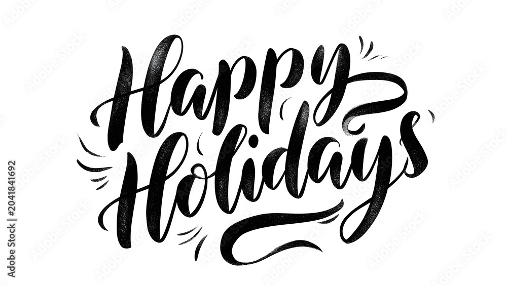 Fototapeta premium Happy Holidays Hand Lettering Artwork