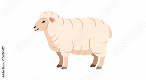 A simplified, flat illustration of a light-colored sheep facing left
