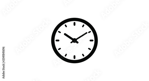 Schilderij op canvas clock face line art on white background