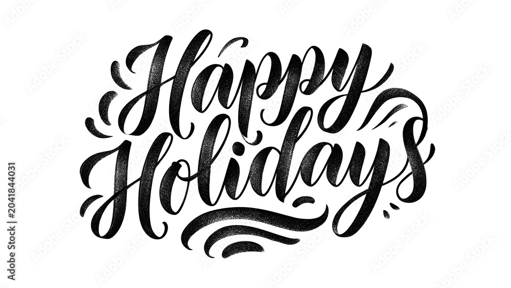 Obraz premium Happy Holidays Script Typography Greeting
