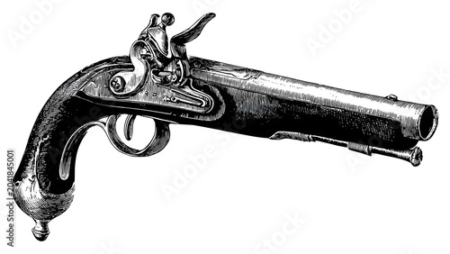 Old Revolver Pistol Close Up Antique Handgun