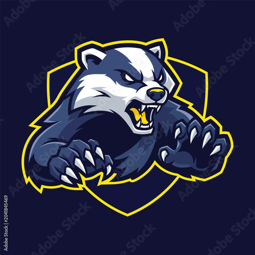 Badger Mascot Esports Logo Vector